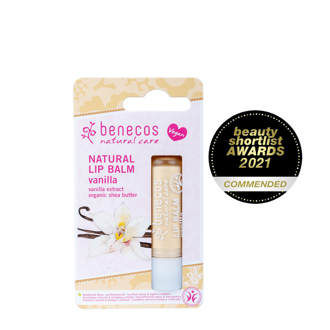 beauty shortlist award winner 2021 Benecos Natural Lip Balm.