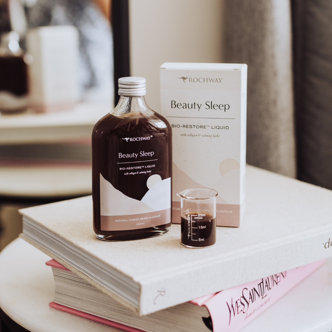 Rochway Beauty Sleep 240ml - Natural Sleep Aid - Bottle Lifestyle Image